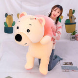 Cute Lying Teddy Bear With Stripe Clothes Plush Doll Stuffed